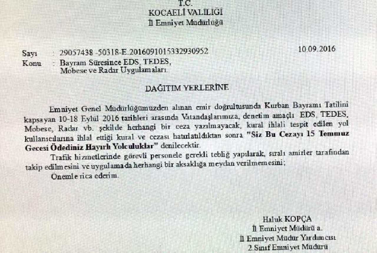 Bayramda radar cezası yok