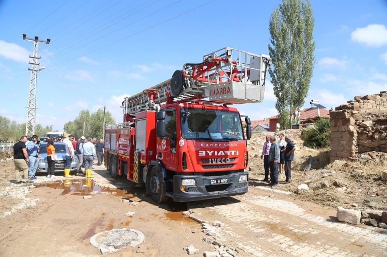 Kayseri Bünyan'da sel baskınına yakından inceleme
