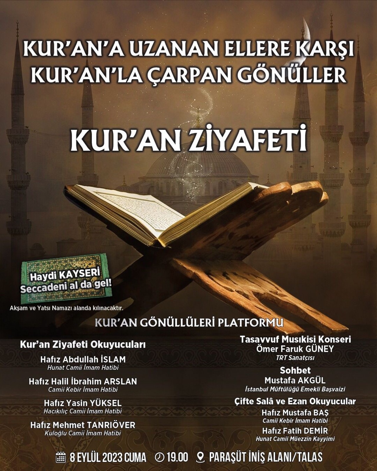 Kayserililer Kur’an ziyafetinde buluşacak