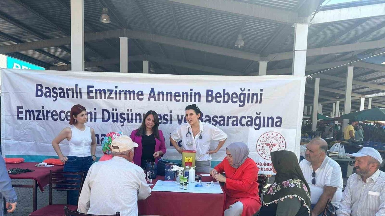 Vatandaşlar semt pazarında hem bilinçlendi hem de kan şekeri ve tansiyonunu ölçtürdü