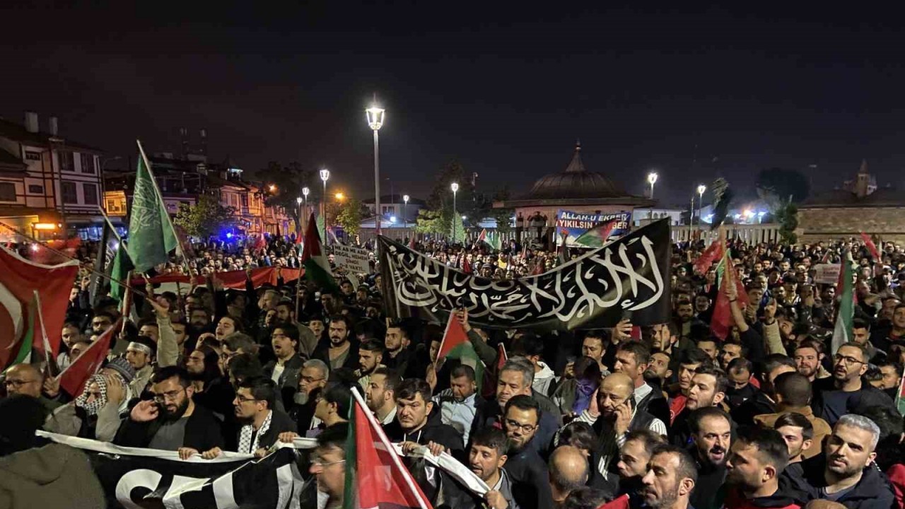 Konya’da İsrail’e tepki