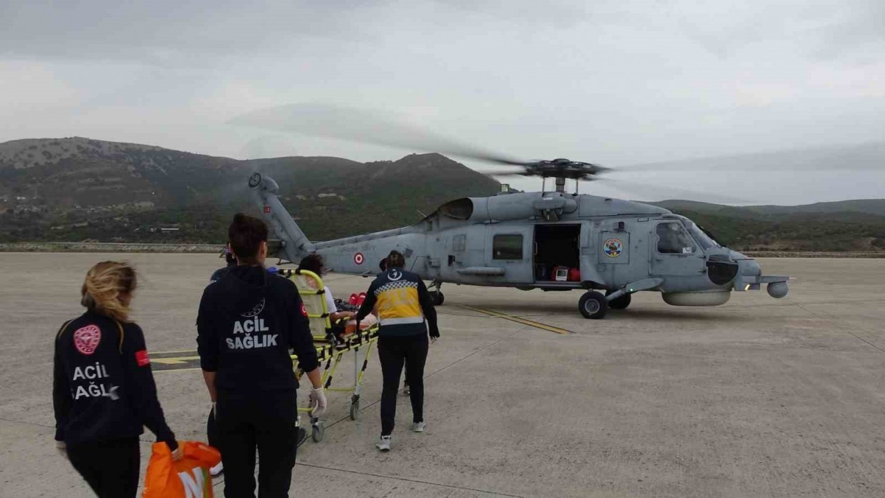 Kalp krizi geçiren vatandaş,  askeri helikopter ile hastaneye ulaştırıldı