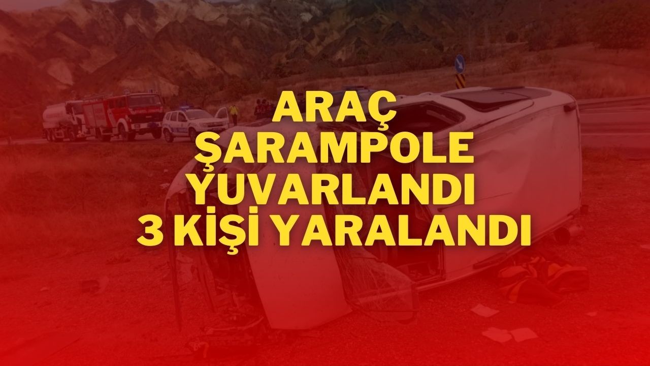 Araç Şarampole Yuvarlandı 3 Kişi Yaralandı