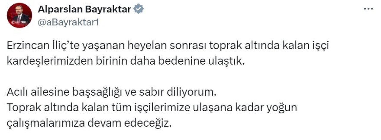 Erzincan İliç'teki Meydana Gelen Maden Kazasının Enkazında 1 İşçinin Daha Cansız Bedenine Ulaşıldı