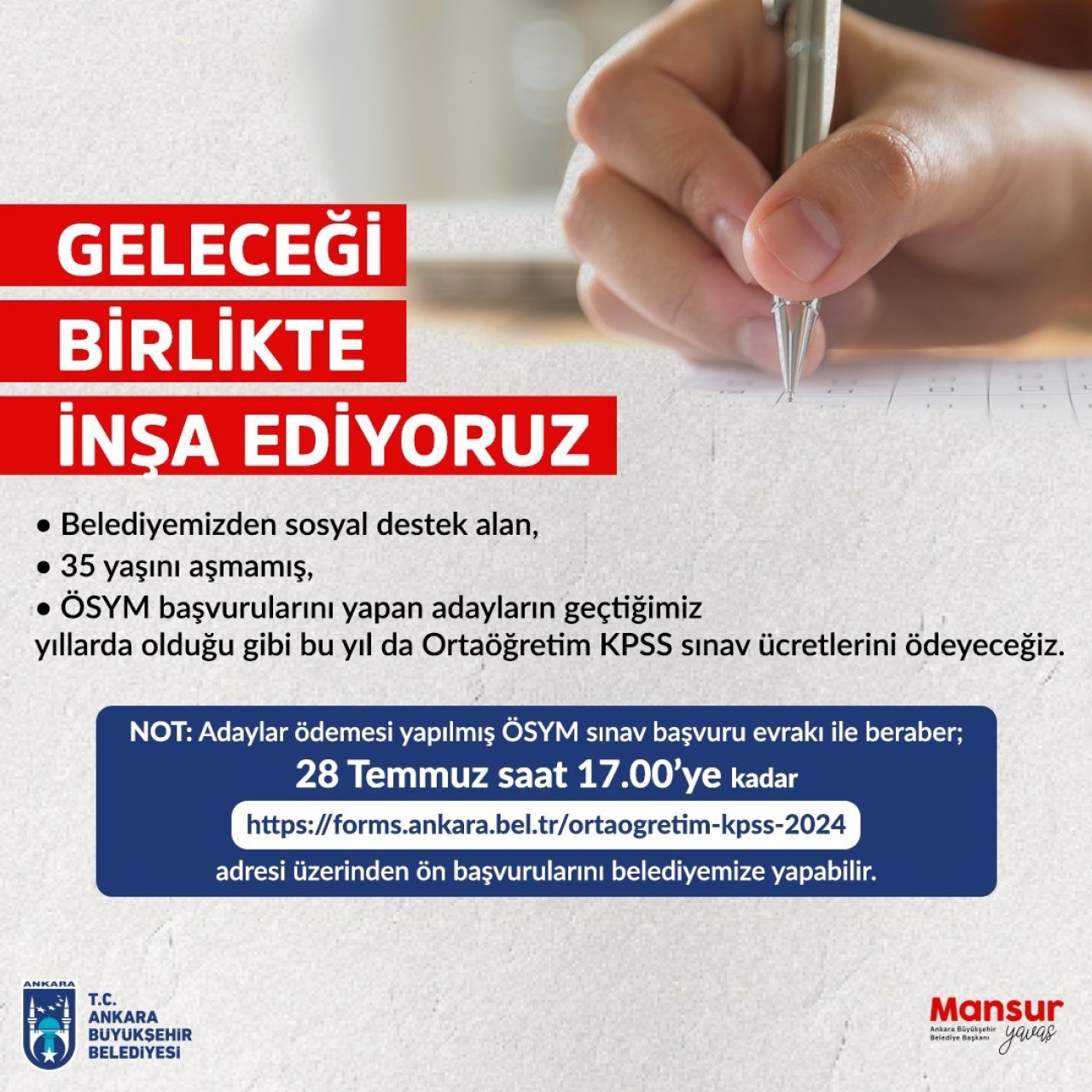 KPSS'ye Girecek Gençlere Müjde: Ankara Büyükşehir Belediyesi Yanınızda!