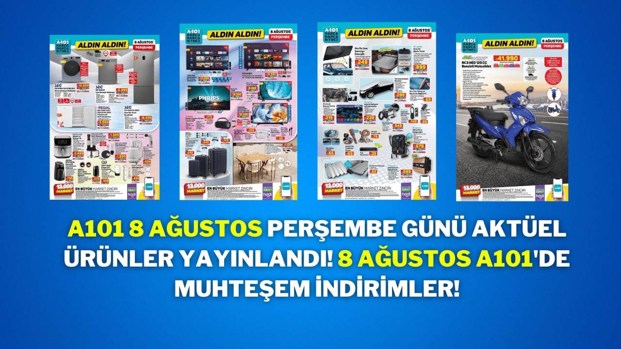 A101 8 Ağustos Perşembe Günü Aktüel Ürünler Yayınlandı! 8 Ağustos A101'de Muhteşem İndirimler!
