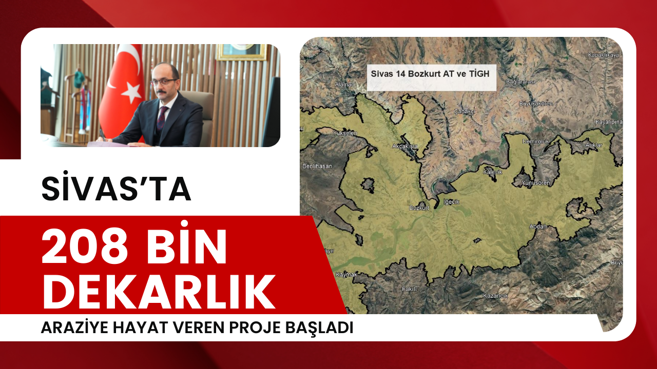 Sivas'ta 208 Bin Dekarlık Araziye Hayat Veren Proje Başladı