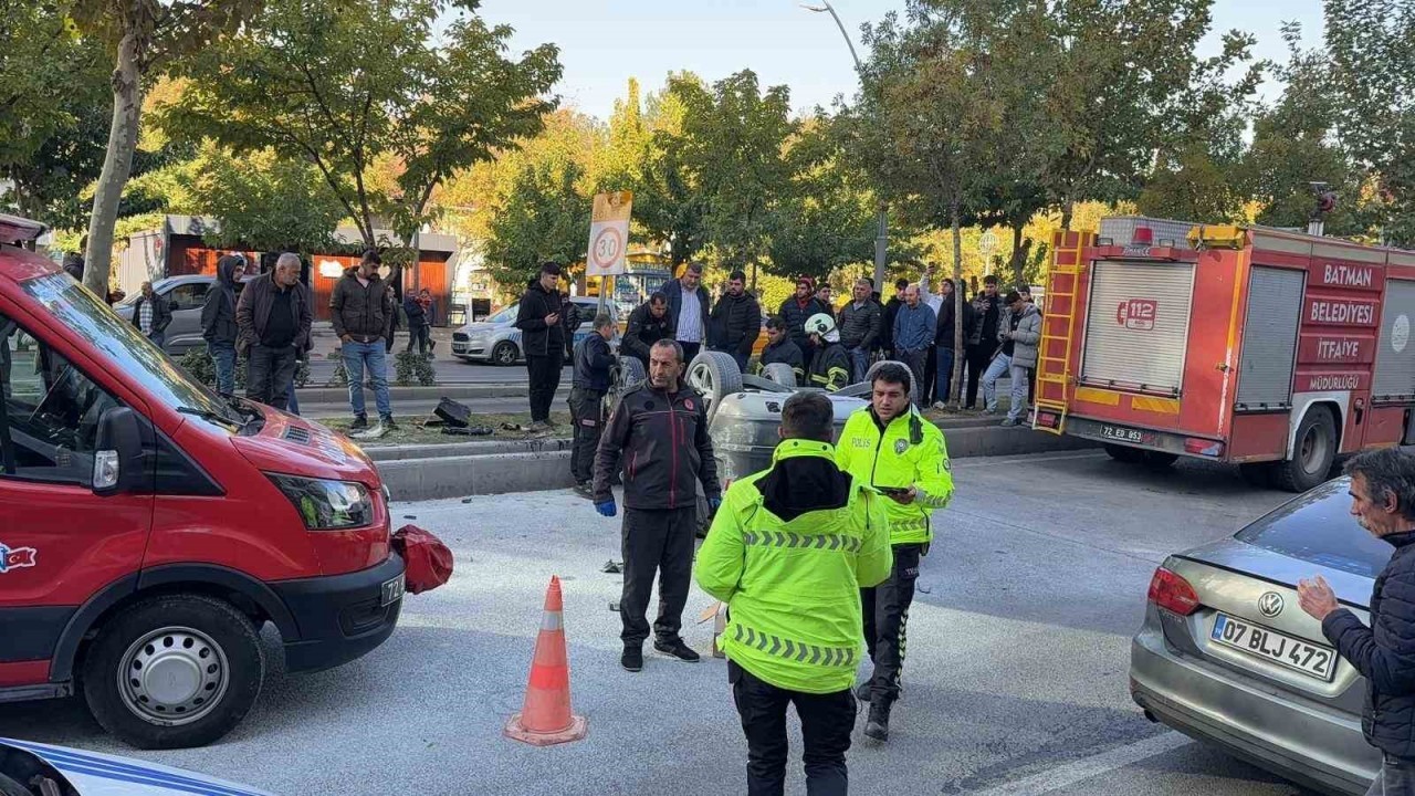 Batman’da Takla Atan Otomobilin Sürücüsü Yaralandı