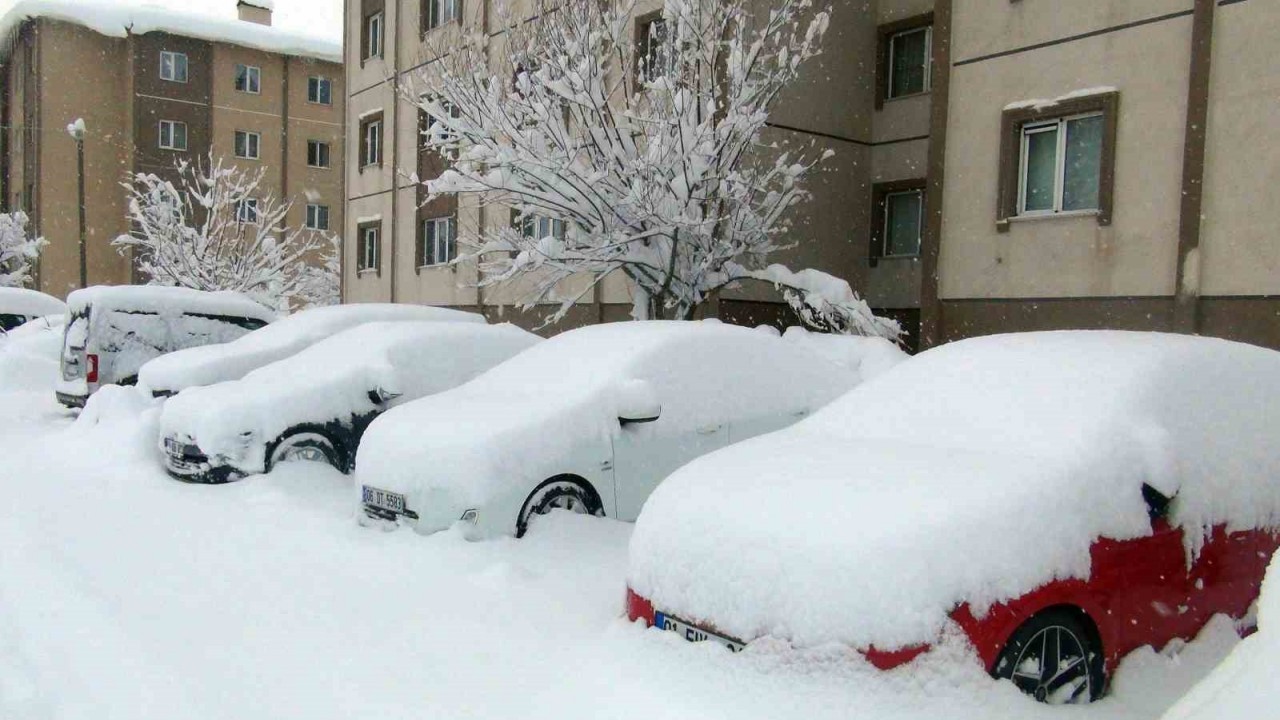 Bitlis’te Yoğun Kar Yağışı Araba ve Evleri Gömüldü