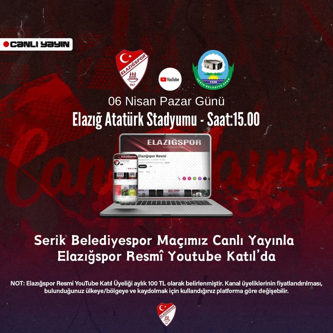 Elazığspor'dan Taraftarlara Canlı Yayın Müjdesi