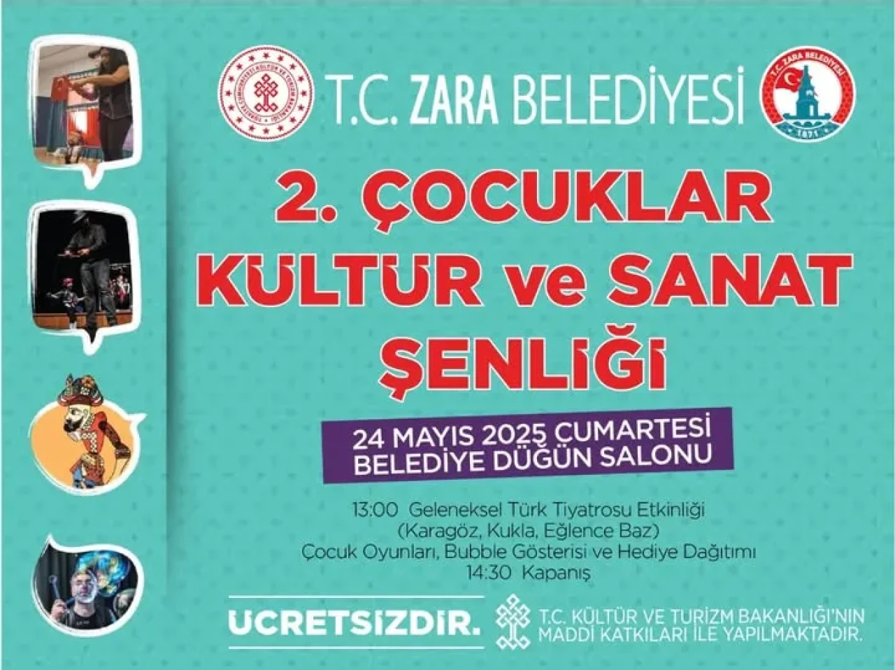 Zara Belediyesi’nden Çocuklara Kültür ve Sanat Şenliği