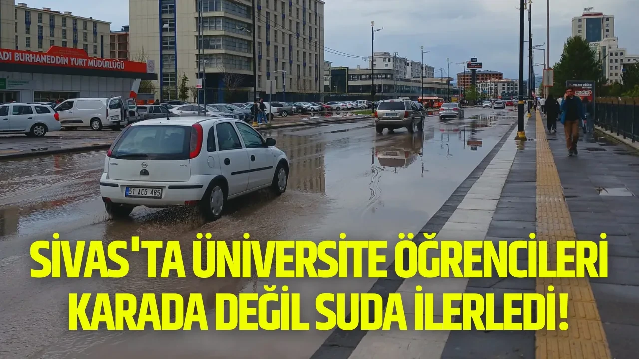 Sivas'ta Üniversite Öğrencileri Karada Değil, Suda İlerledi!