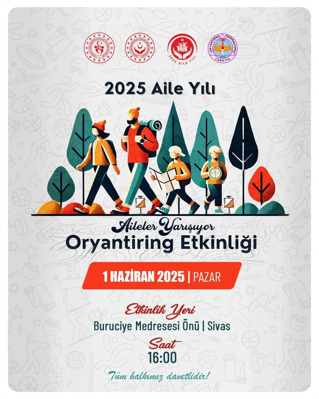 Sivas’ta Aileler Oryantiring Parkurunda Yarışacak