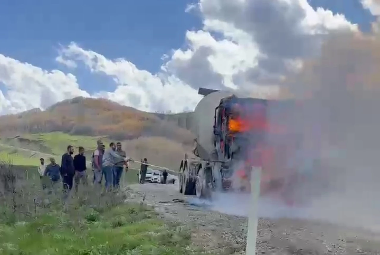 Beton Mikseri Alev Aldı!