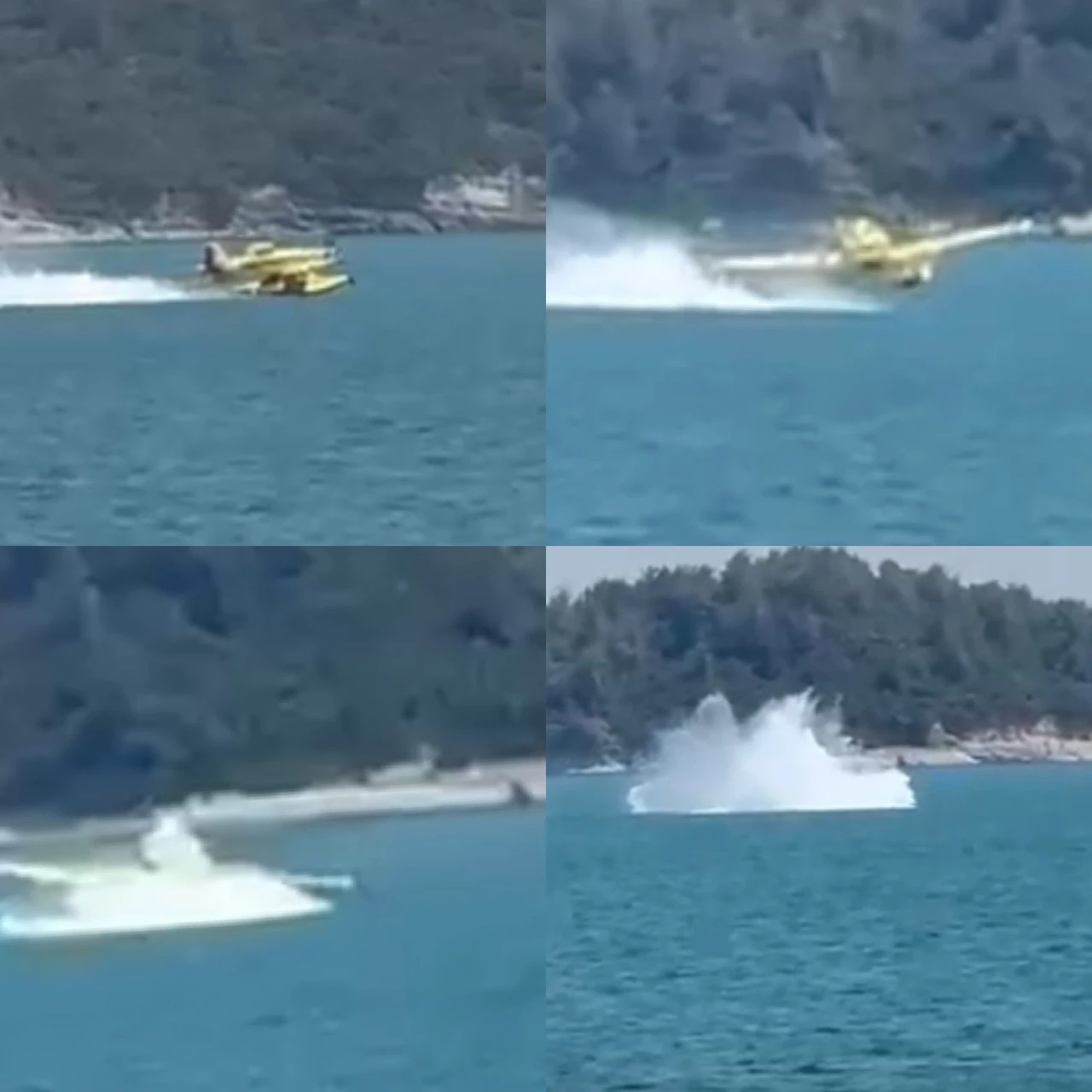 Yangın Uçağı Su Alırken Düştü