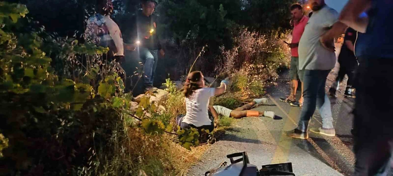 Aydın’da Motosiklet Şarampole Uçtu: Sürücü Ağır Yaralı