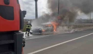 Kaza Sonrası Otomobil Alev Topuna Döndü