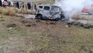 Kaza Sonrası Alev Alan Araçta 2 Ölü, 2 Yaralı