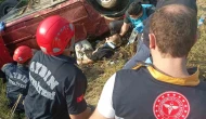 Feci Kaza Araç Takla Atarak Kanala Uçtu
