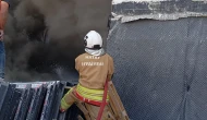 İnşaat Alanında Yangın Paniği