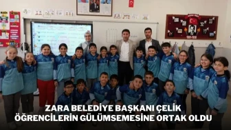 Zara Belediye Başkanı Çelik Öğrencilerin Gülümsemesine Ortak Oldu