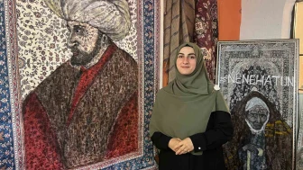 Halılara Tarihi Resmeden Kadın