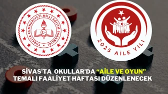 Sivas’ta  Okullar’da “Aile ve Oyun” Temalı Faaliyet Haftası Düzenlenecek