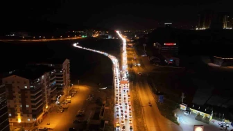 Kurban Bayramı Dönüşünde Trafik Yoğunluğu Havadan Görüntülendi
