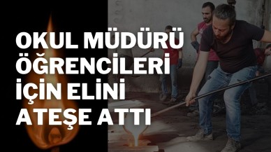 Okul Müdürü Öğrencileri İçin Elini Ateşe Attı