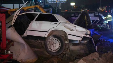 Otomobil Takla Attı Yoldan Geçen Yaya ile Birlikte 4 Kişi Yaralandı