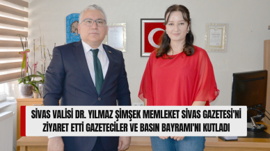 Sivas Valisi Dr. Yılmaz Şimşek Memleket Sivas Gazetesi'ni Ziyaret Etti,  Gazeteciler ve Basın Bayramı'nı Kutladı