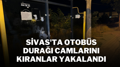 Sivas'ta Otobüs Durağı Camlarını Kıranlar Yakalandı
