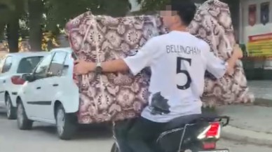Aksaray’da Tehlikeli Motosiklet Yolculuğu Kameralara Yansıdı