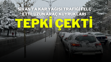 Sivas’ta Kar Yağışı Trafiği Felç Etti: Uzun Araç Kuyrukları Tepki Çekti