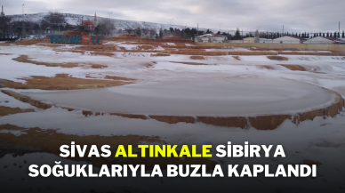 Sivas Altınkale,  Sibirya Soğuklarıyla Buzla Kaplandı