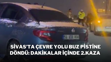 Sivas’ta Çevre Yolu Buz Pistine Döndü: Dakikalar İçinde 2.Kaza