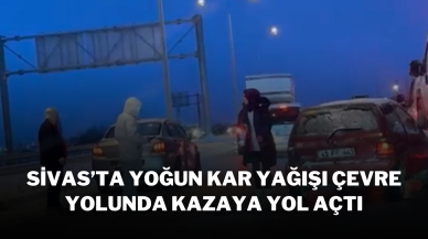 Sivas’ta Yoğun Kar Yağışı Çevre Yolunda Kazaya Yol Açtı