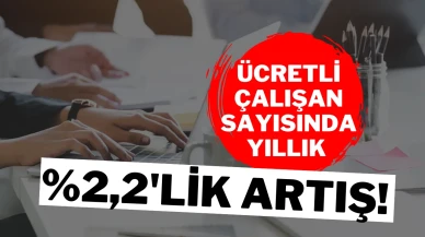 Ücretli Çalışan Sayısında Yıllık %2,2'lik Artış!