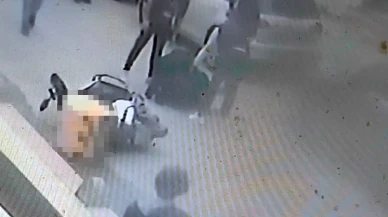Köpeklerden kaçmaya çalışan motokurye kaza yaptı