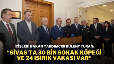 İçişleri Bakan Yardımcısı Bülent Turan: ''Sivas'ta 30 Bin Sokak Köpeği Ve 24 Isırık Vakası Var''