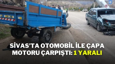 Sivas’ta Otomobil ile Çapa Motoru Çarpıştı: 1 Yaralı