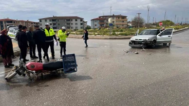 Otomobil ve Motosiklet Çarpıştı: 1 Yaralı