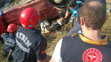 Feci Kaza Araç Takla Atarak Kanala Uçtu