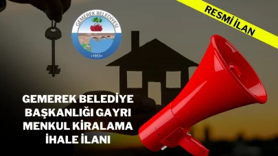 GEMEREK BELEDİYE BAŞKANLIĞI GAYRI MENKUL KİRALAMA İHALE İLANI