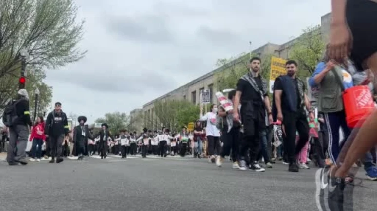 Washington D.C.'de Filistin Destekçileri İsrail’e Ambargo Talep Etti