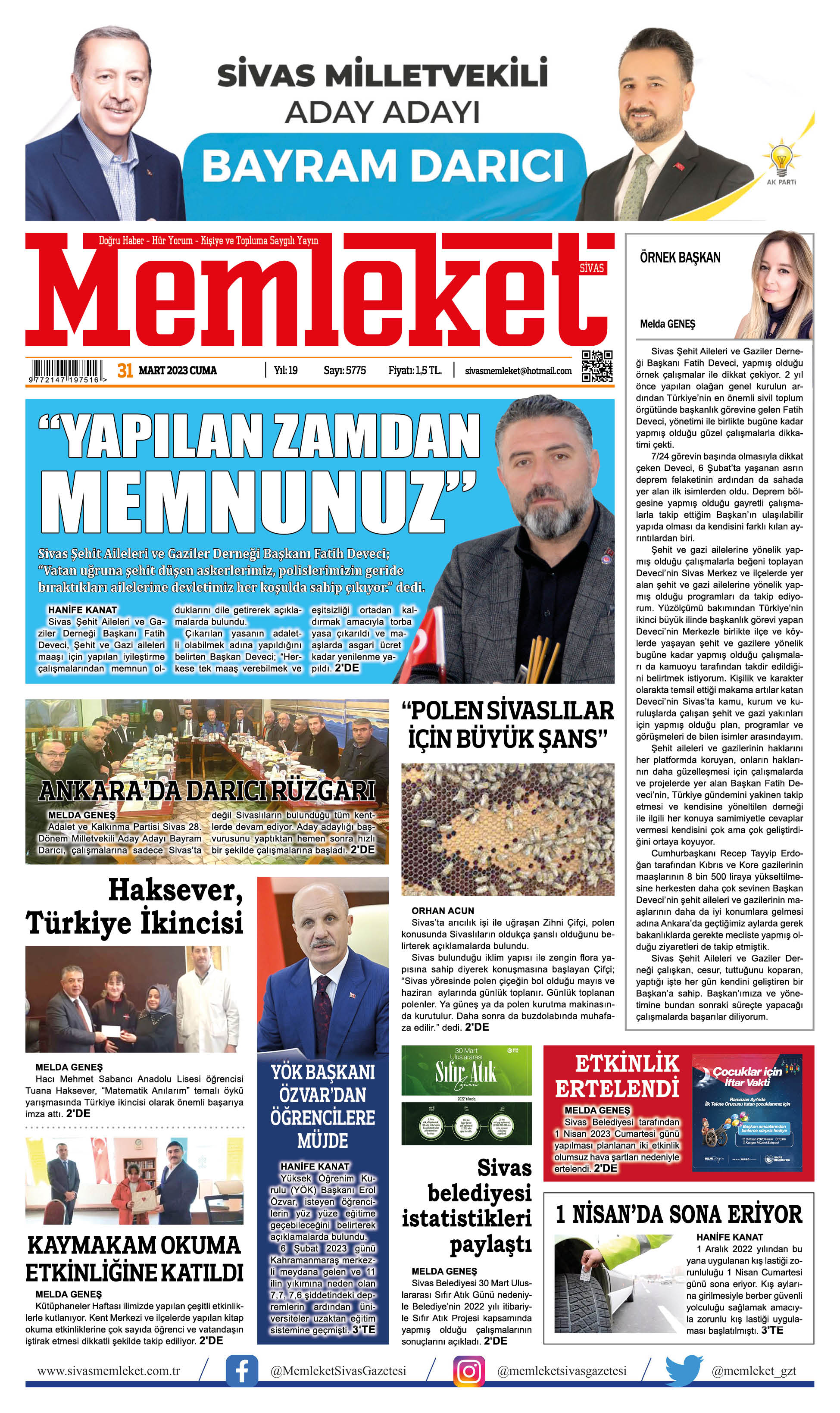 31 Mart 2023 / E-Gazete 1