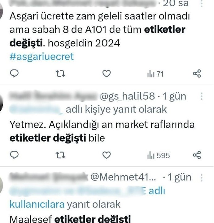etiket değişti