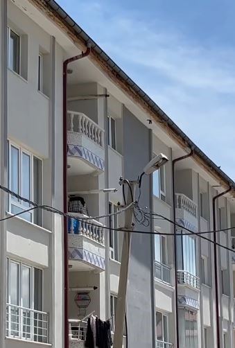 ipe-takilarak-mahsur-kalan-kus-itfaiye-ekiplerince-kurtarildi
